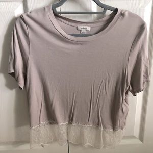 Mauve top with lace bottom